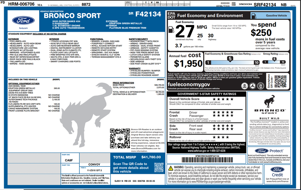 2025 Ford Bronco Sport Outer Banks