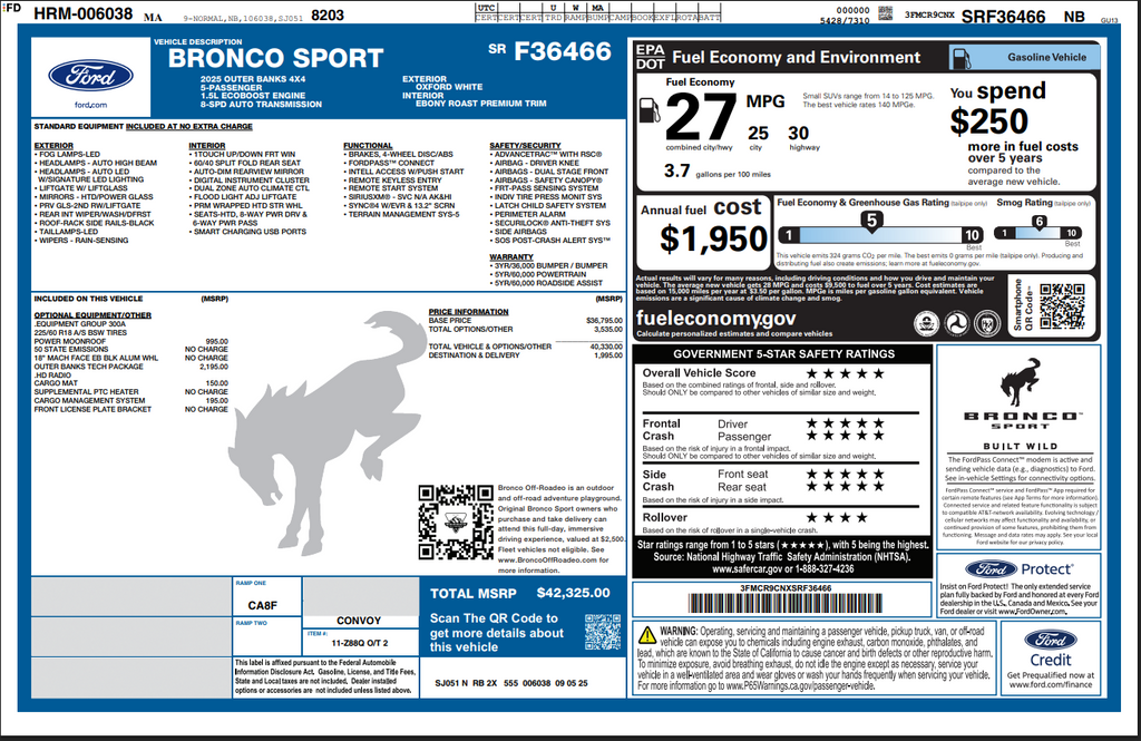 2025 Ford Bronco Sport Outer Banks