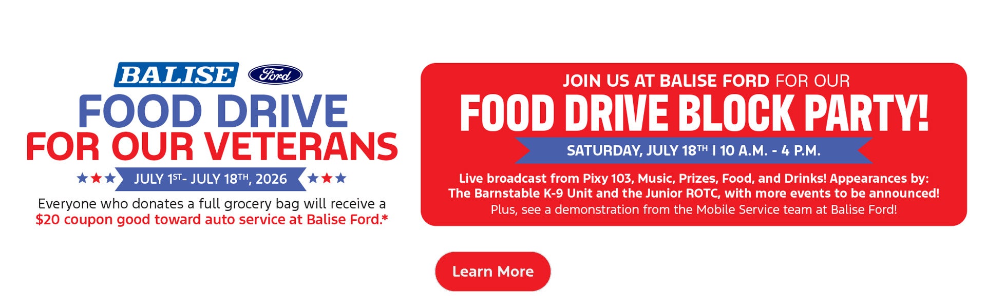 Balise Ford Food Drive for Our Veterans
